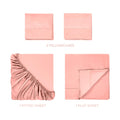 Pink 700 Thread Count Egyptian Cotton Sateen Bed Sheet Set included items overview