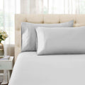 Platinum 1500 Thread Count Egyptian Cotton pillowcases and matching sheet set detail close-up.