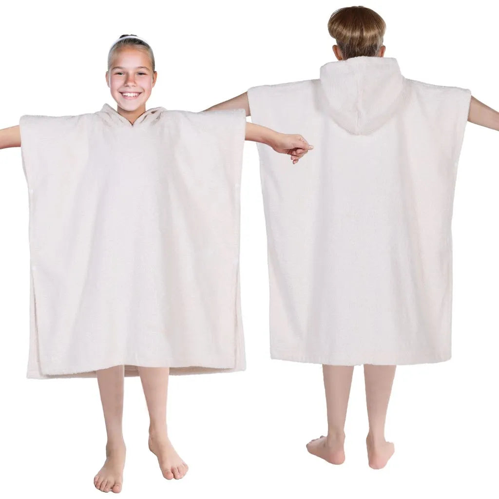 Lyron Cotton Terry Kids Washable Unisex Hooded Poncho Bath Towel