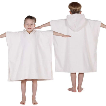 Lyron Cotton Terry Kids Washable Unisex Hooded Poncho Bath Towel