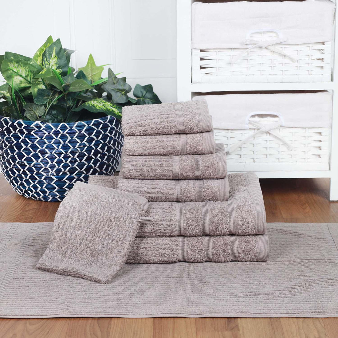 Egyptian Cotton Complete Bathroom Set 8-Piece - Royal