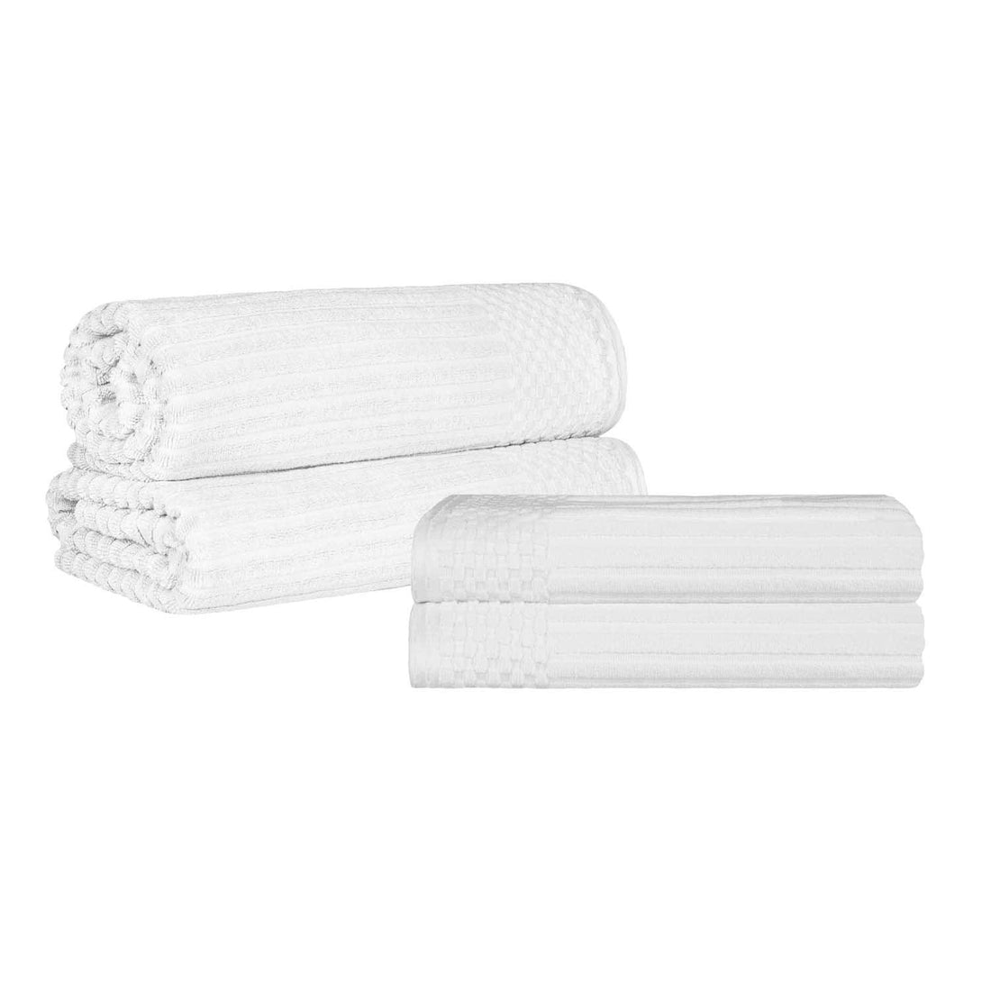 Cotton Ribbed Textured Bath Sheet & Towel Set 4-Piece - Soho