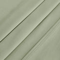 Sage green 700 Thread Count Egyptian Cotton Sateen sheet hem and stitching detail close-up