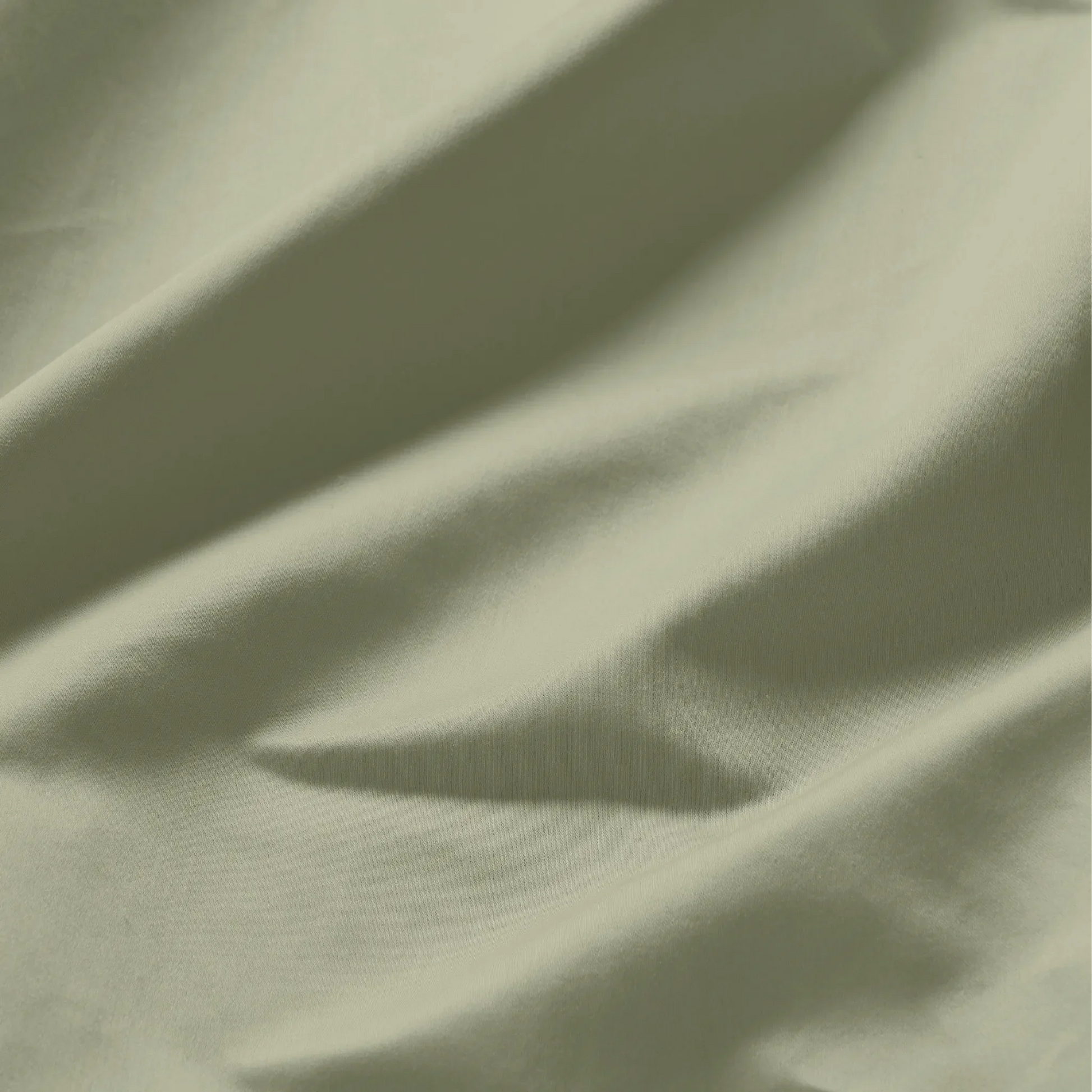 Sage green Egyptian Cotton Sateen fabric texture and weave close-up