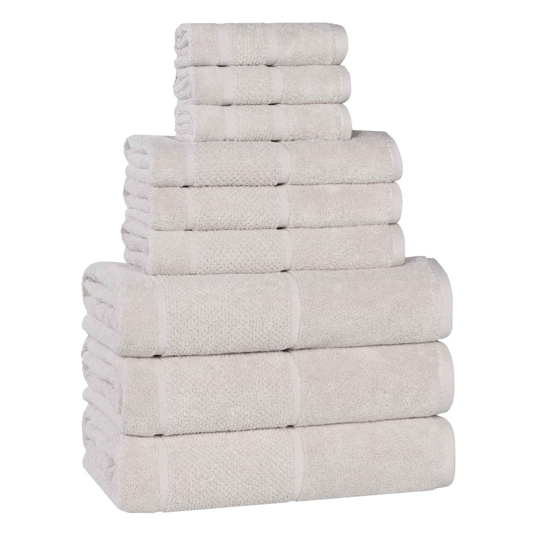Mile Smart Twist Viscose Cotton Blend Solid 9 Piece Towel Set