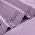 Stitched embroidery detail on wisteria Egyptian Cotton Sateen sheets
