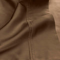 Taupe 530 Thread Count Egyptian Cotton Sateen sheet hem and stitching detail close-up