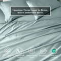 Teal blue 650 thread count Egyptian cotton sheets with a sateen weave, breathable fabric and OEKO-TEX certification.