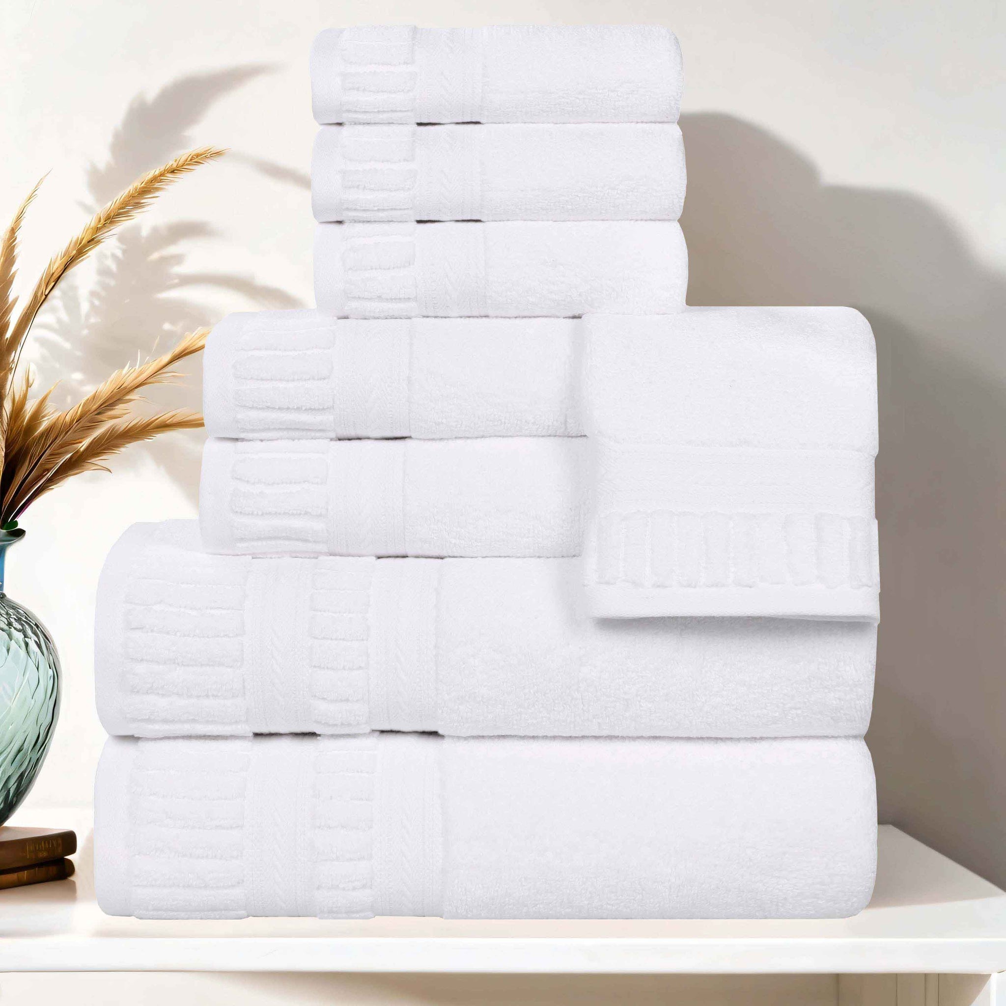 Zero Twist Cotton Towels 8 Piece Venice Collection