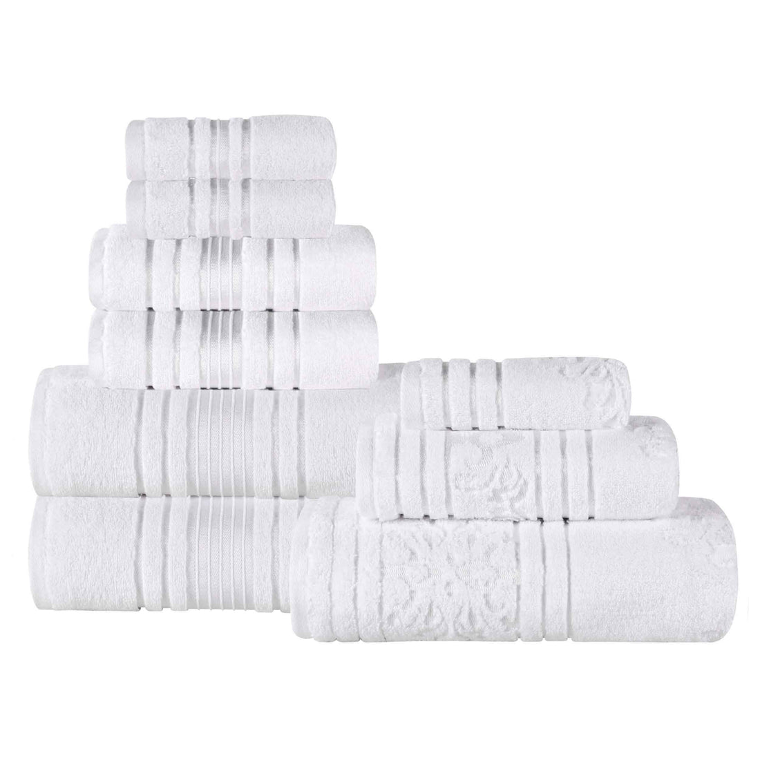 Zero-Twist Cotton Jacquard Towel Set 9 Piece - Sadie