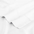 White 300 Thread Count Modal Sheets Set made from beechwood hem and stitching detail close-up view