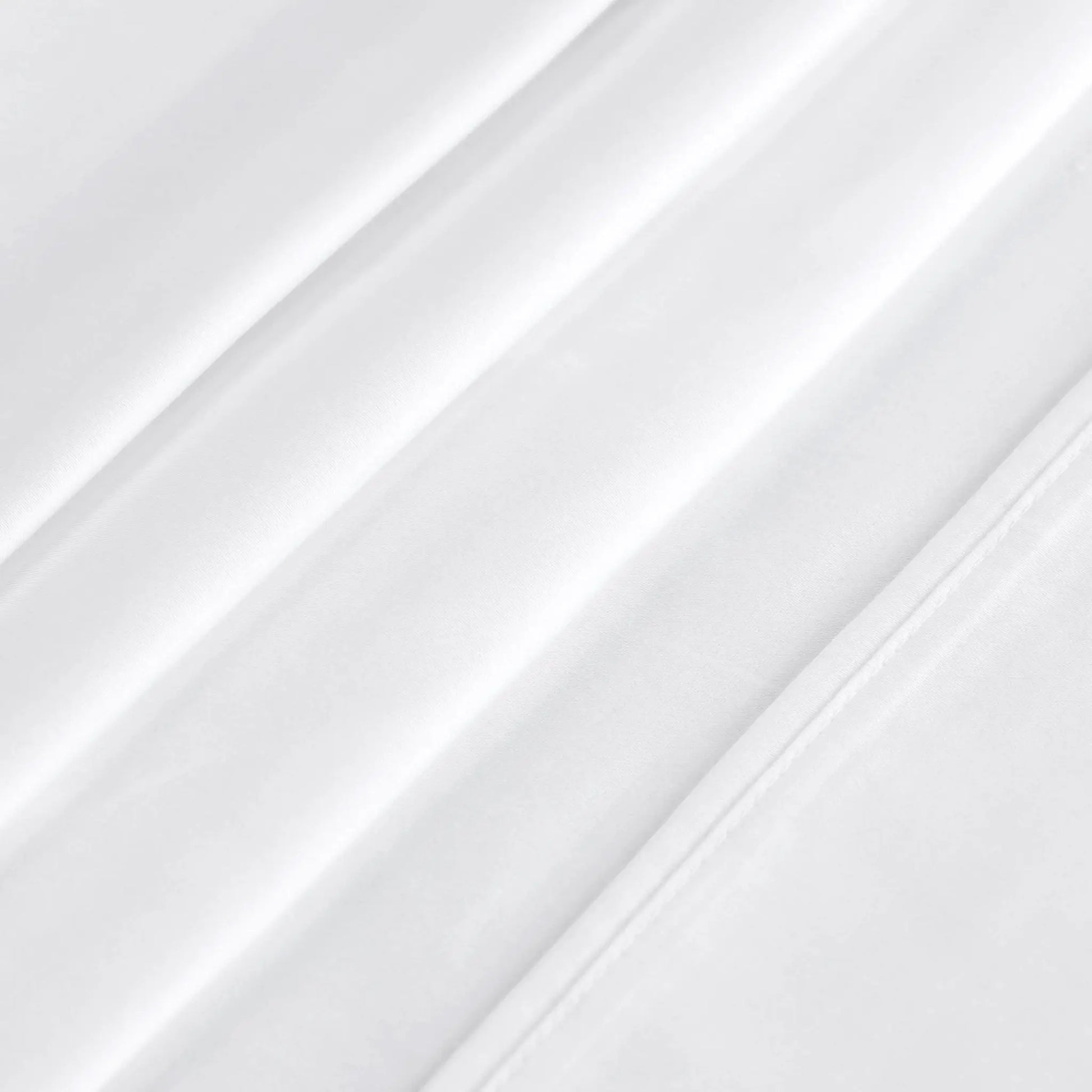 White 700 Thread Count Egyptian Cotton Sateen sheet hem and stitching detail close-up