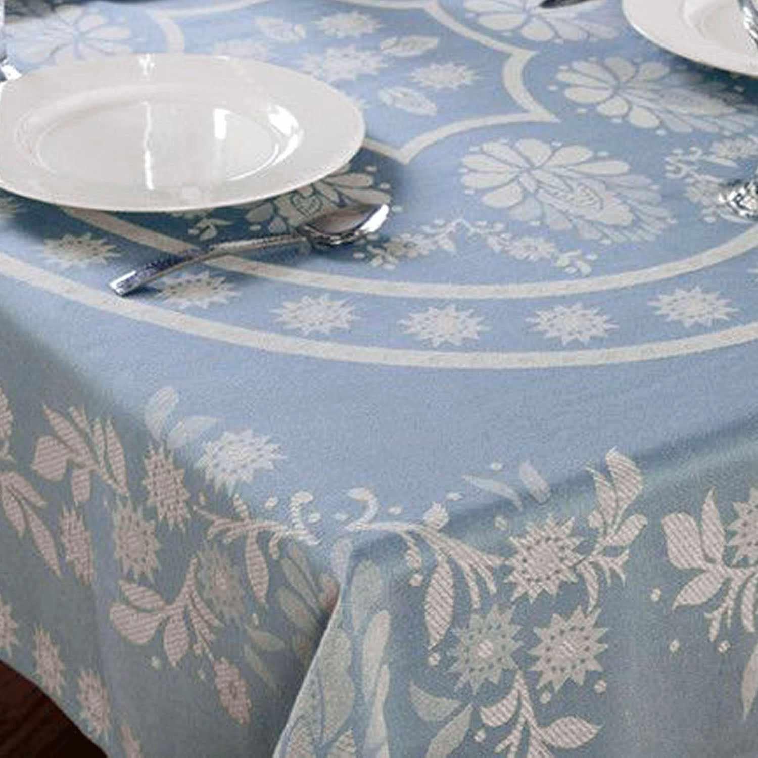 Abigail 100% Soft Cotton Floral Table Cover, Round/Oblong