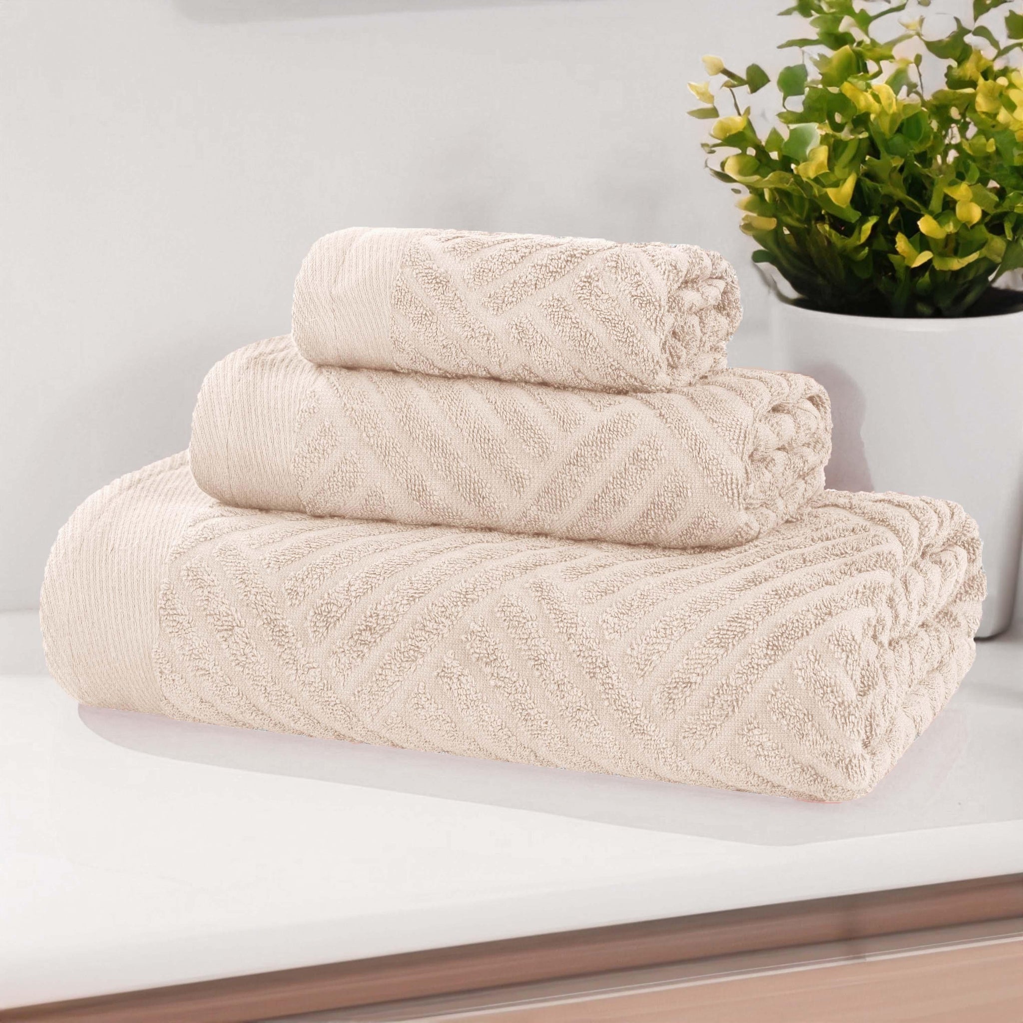 Egyptian Cotton Basketweave Towel Set 3 Piece