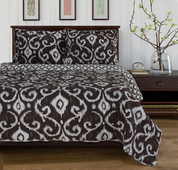 Cambridge Cotton Reversible Ikat 3-Piece Quilt Set Full/Queen
