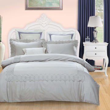 Charlotte Victorian Eyelet Cotton Duvet Cover Set