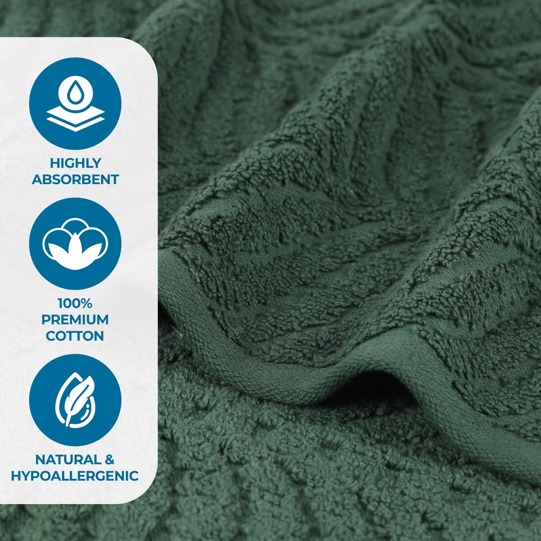 Chevron Zero-Twist Cotton Jacquard and Solid Towel Set 6 Piece