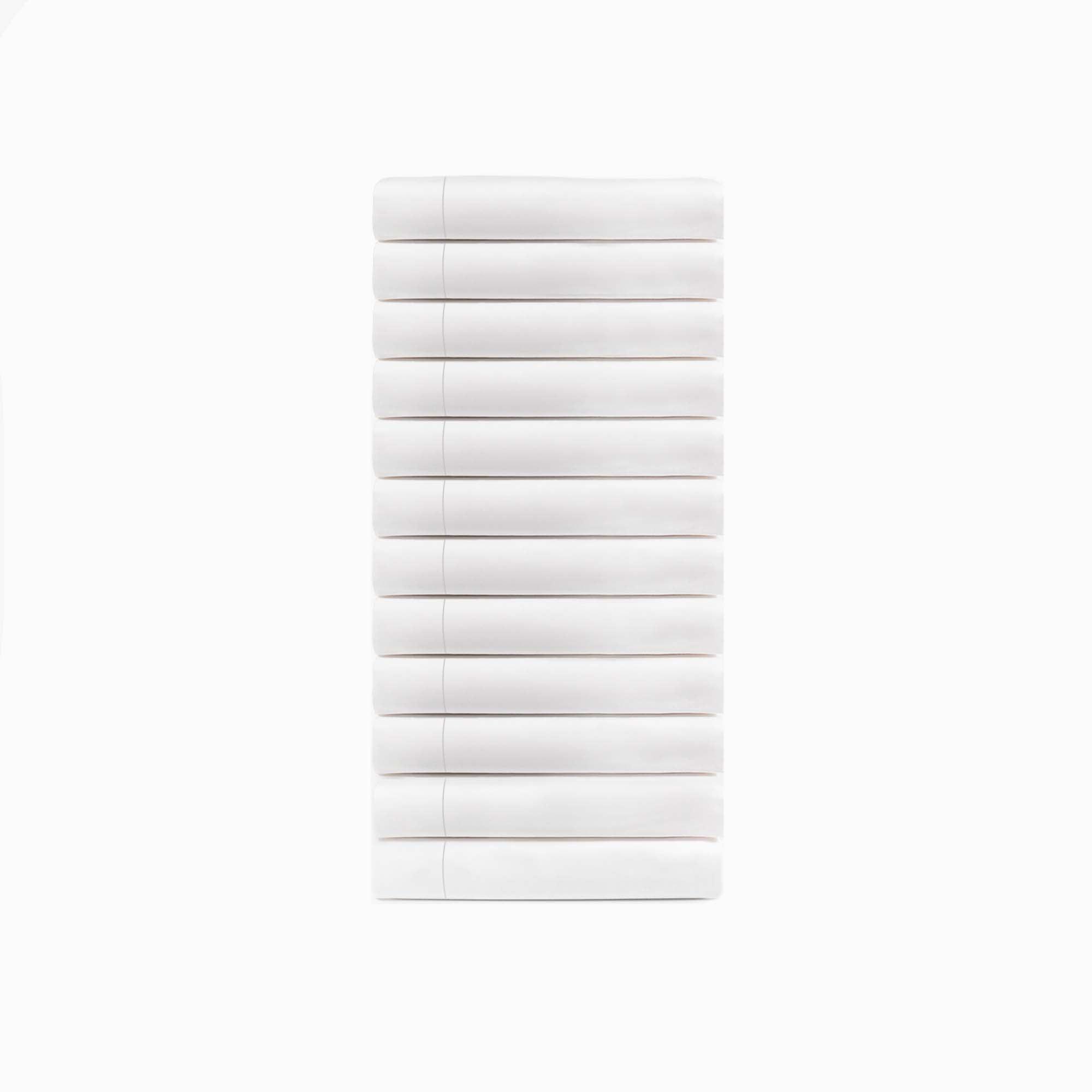Cotton Blend Hotel Quality White Pillowcase Set of 12