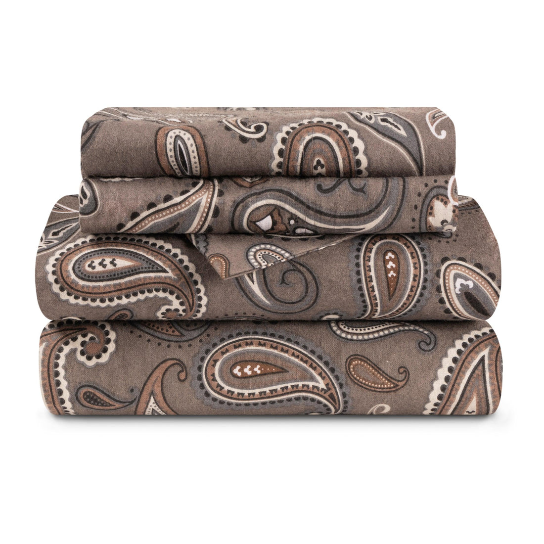 100% Cotton Flannel Bed Sheet Set Floral Paisley Deep Pocket
