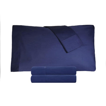 Cotton Percale 300 Thread Count Solid 2 Piece Pillowcase Set