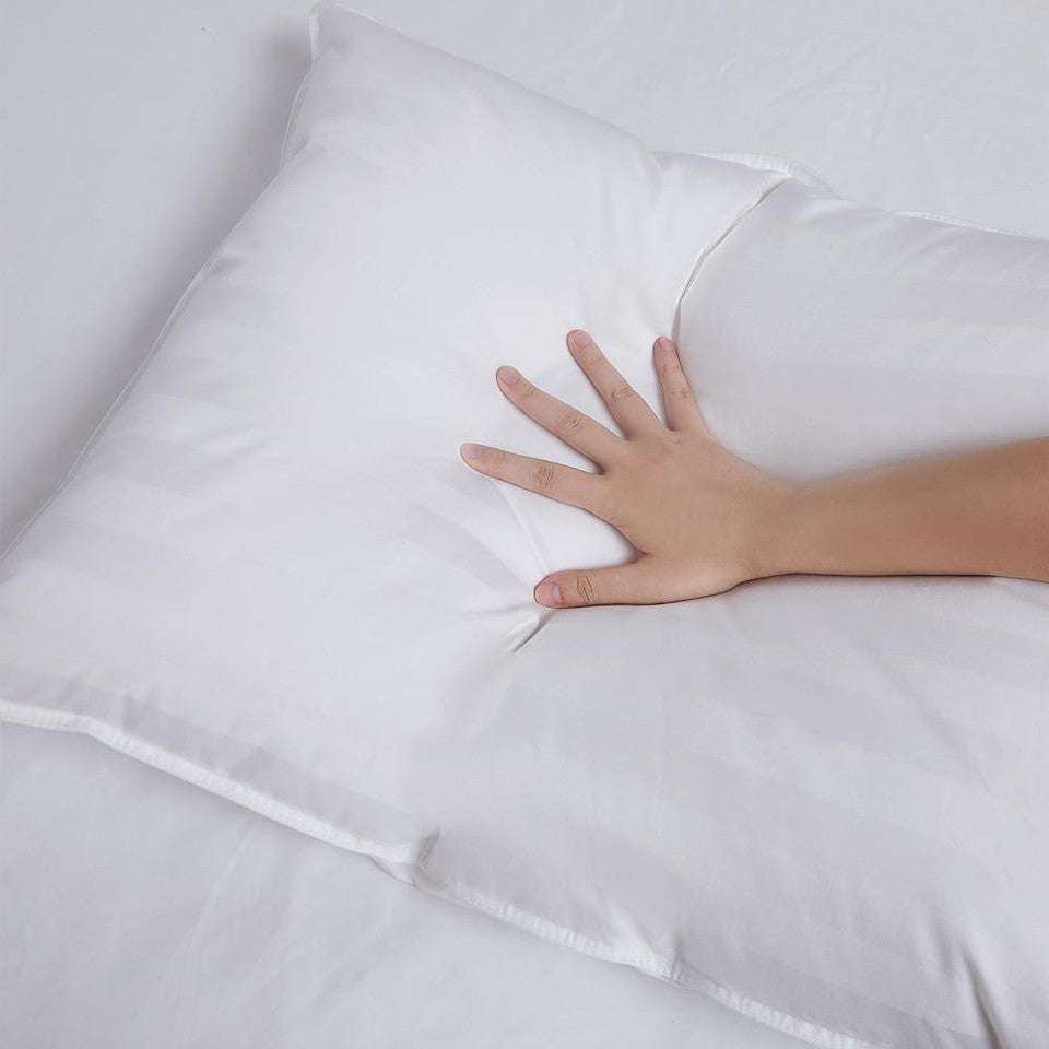 Down Extra Thin, Flat & Soft Pillow for Stomach Sleepers by DOWNLITE® (Hypoallergenic)