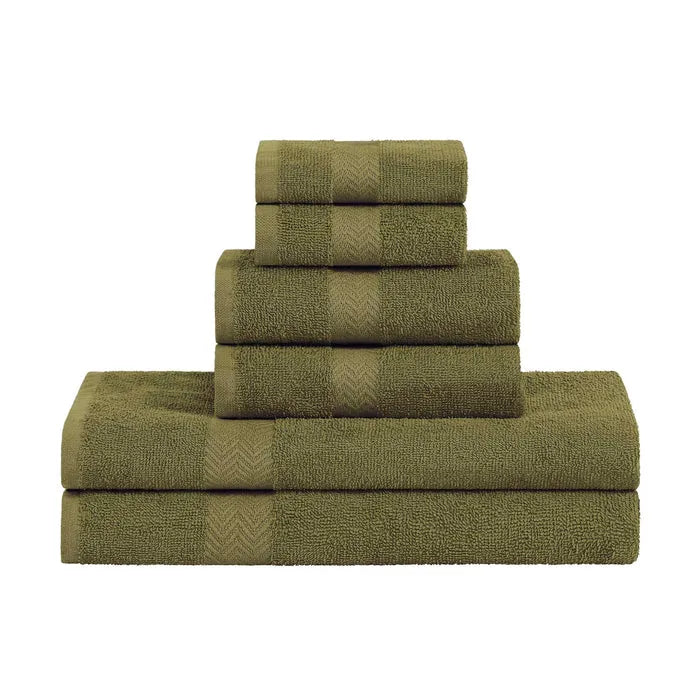 6 Piece Cotton Eco-Friendly Soft Absorbent Towel Set