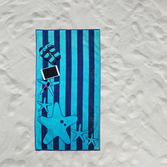 Starfish Oversized Cotton 4 Piece Beach Towel Set