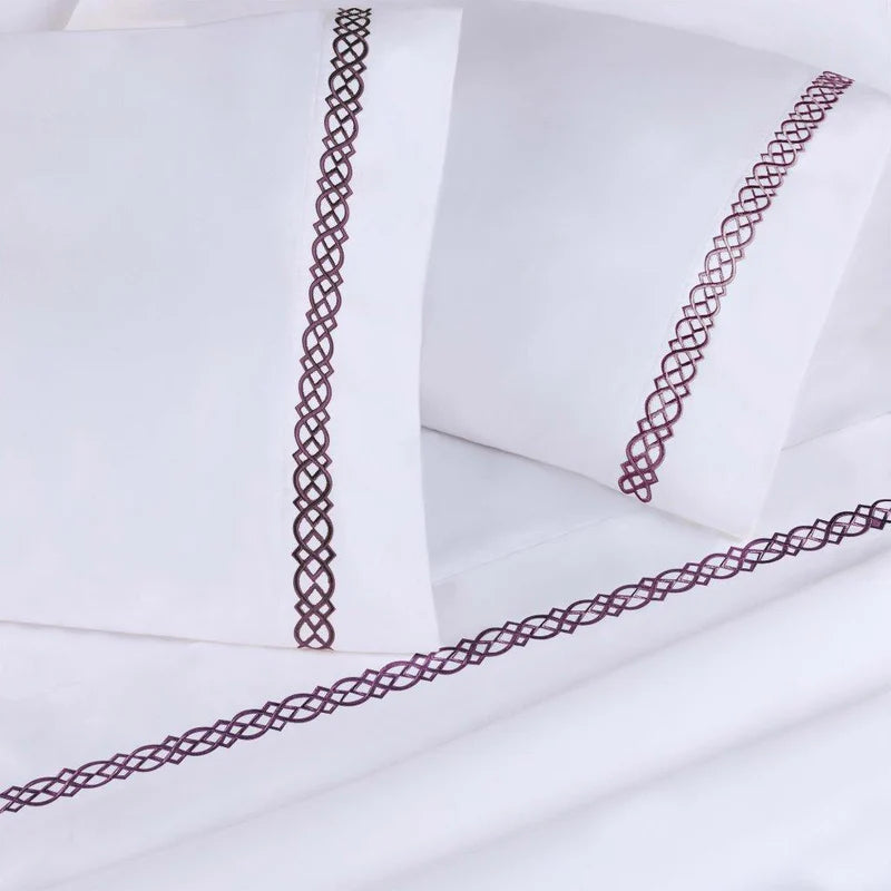 Egyptian Cotton 1000 Thread Count Embroidered Pillowcase Set