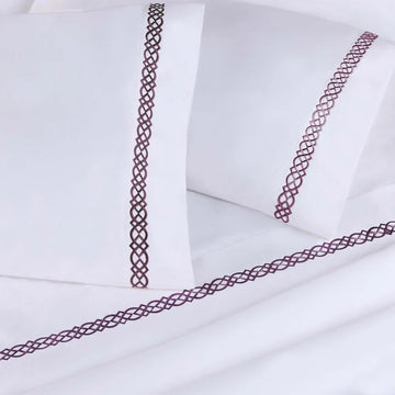 Egyptian Cotton 1000 Thread Count Embroidered Pillowcase Set