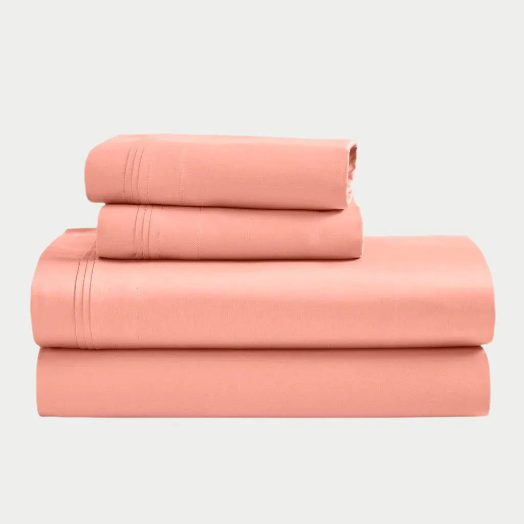 Egyptian Cotton Sateen Sheet Set 1500 Thread Count Dusted Rose