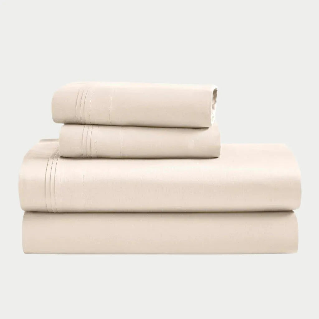 Egyptian Cotton Sateen Sheet Set 1500 Thread Count Ivory