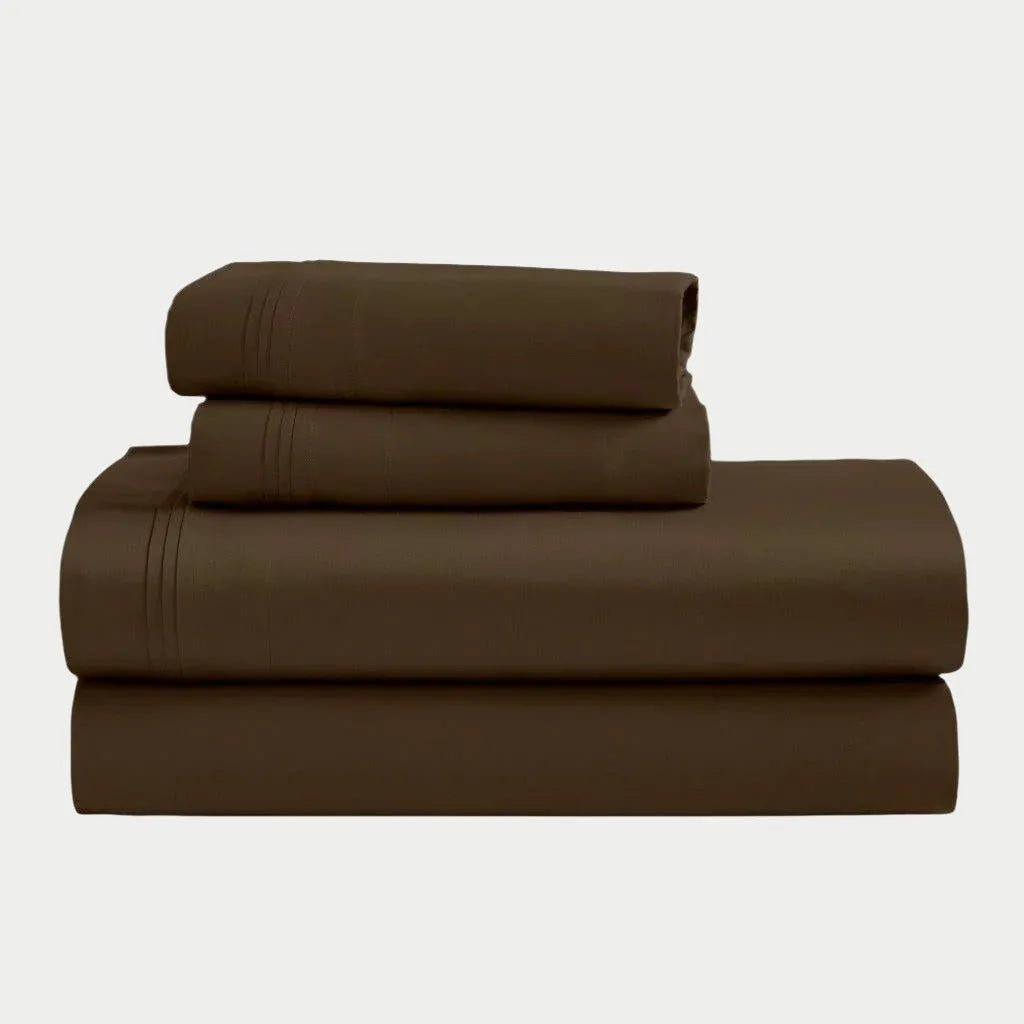 Egyptian Cotton Sateen Sheet Set 1500 Thread Count Mocha