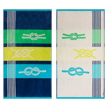 Marine Knots Oversized Cotton Beach Towel Set of 2 Piece