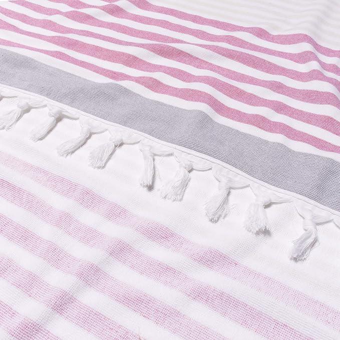 Meera Stripe Fouta Cotton Beach Towel Set - Thumbnail 4