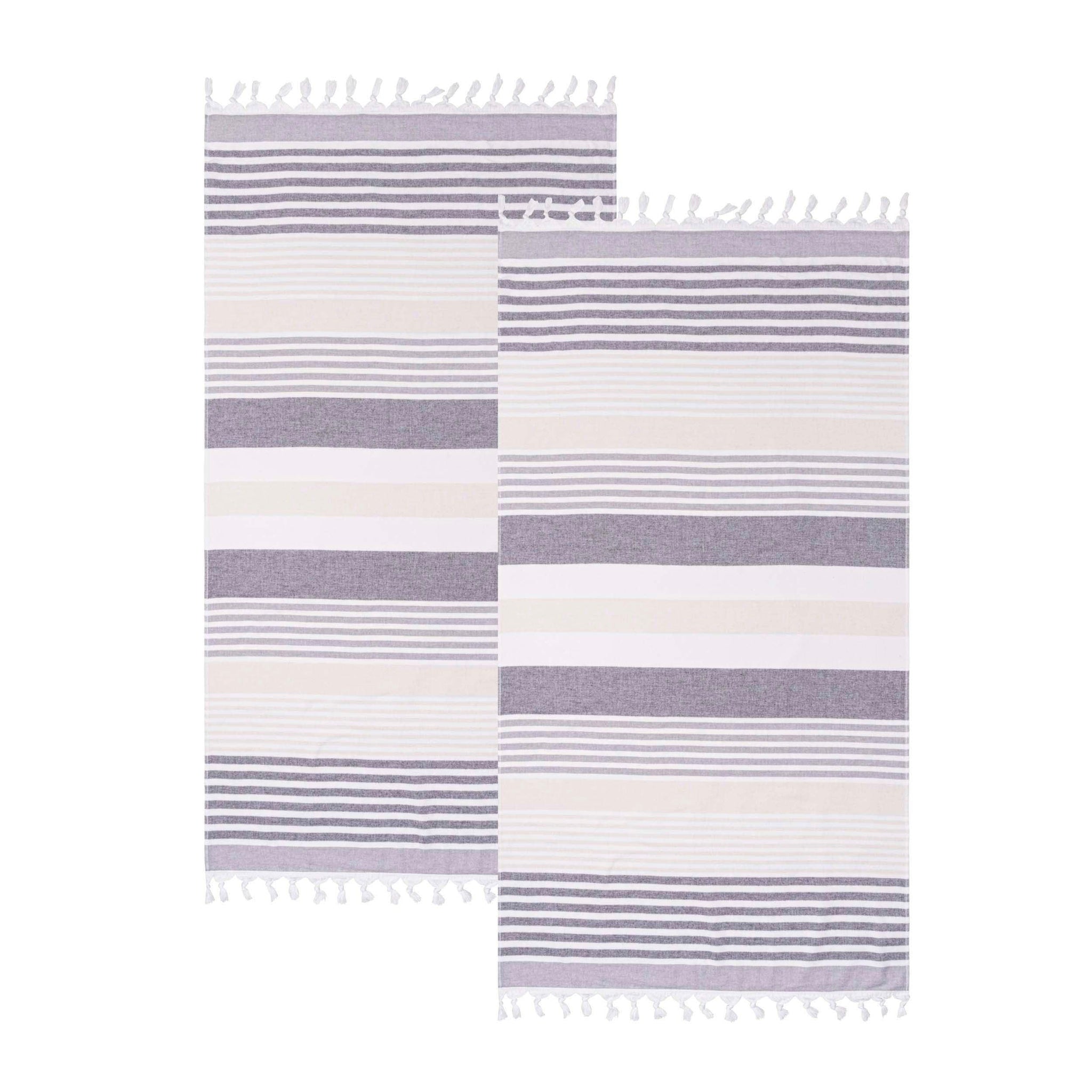 Meera Stripe Fouta Cotton Beach Towel Set of 2 Piece