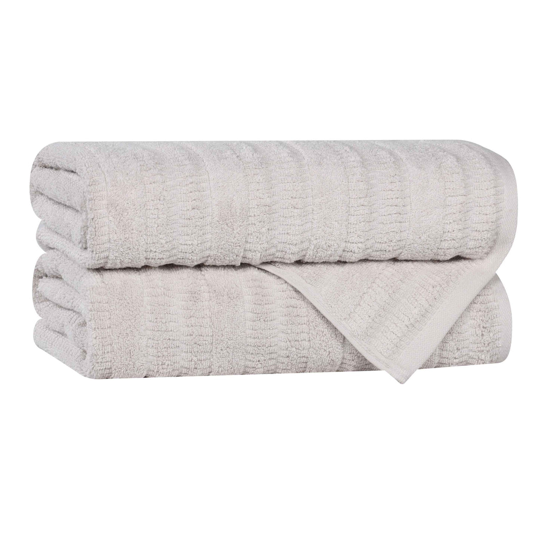 Viscose Cotton Blend Ribbed Bath Towel Set of 2