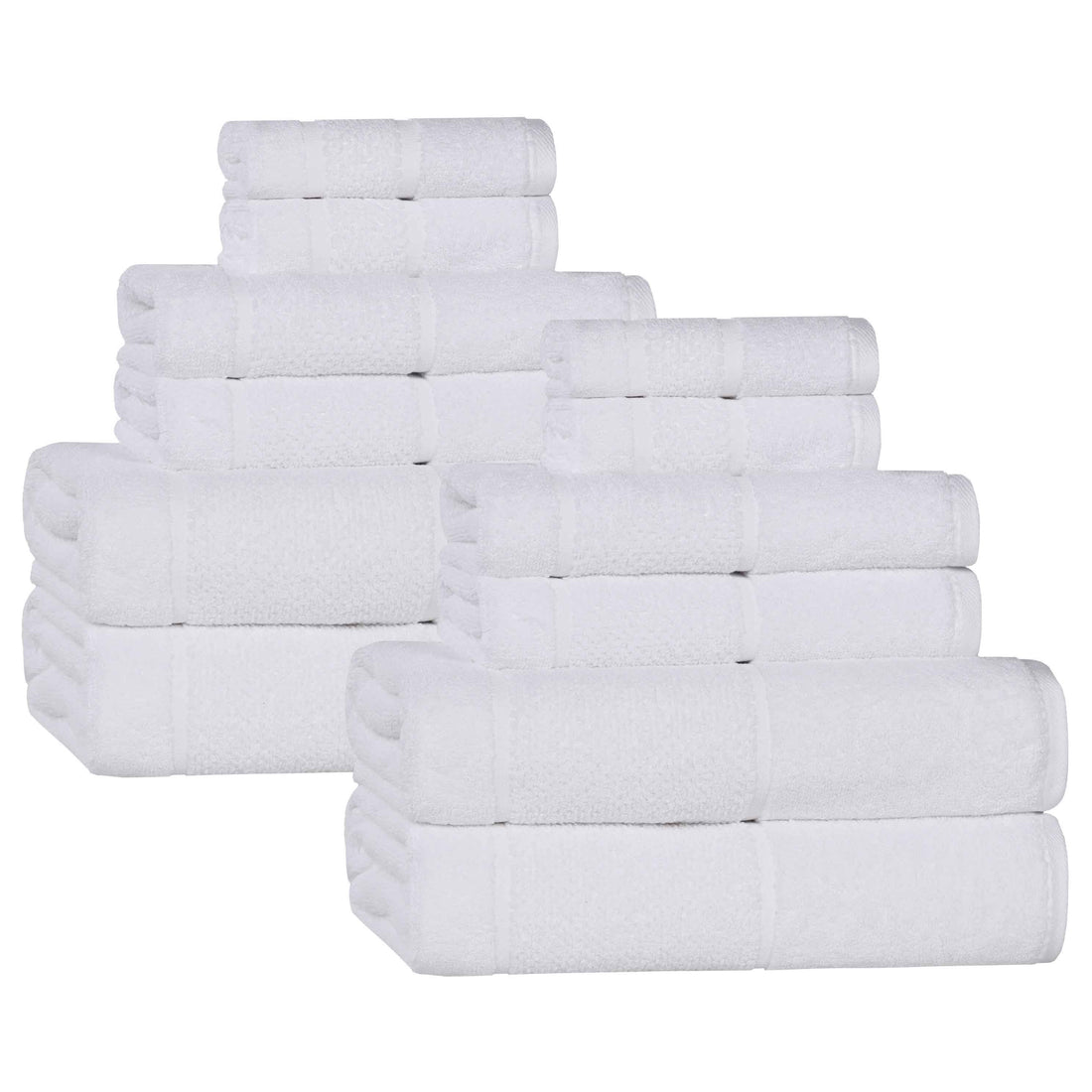 Mile Smart Twist Viscose Cotton Blend Solid 12 Piece Towel Set