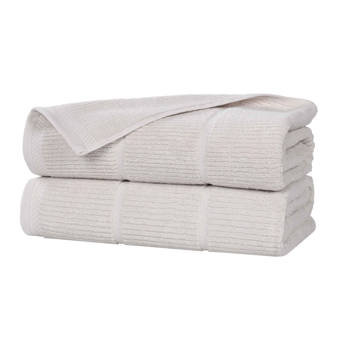 Milo Smart Twist Viscose Cotton Blend Ribbed Bath Sheets, Set of 2