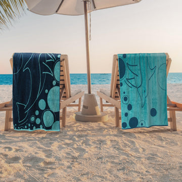 Mystic Dolphin Oversized Cotton Beach Towel Set of 2 Piece