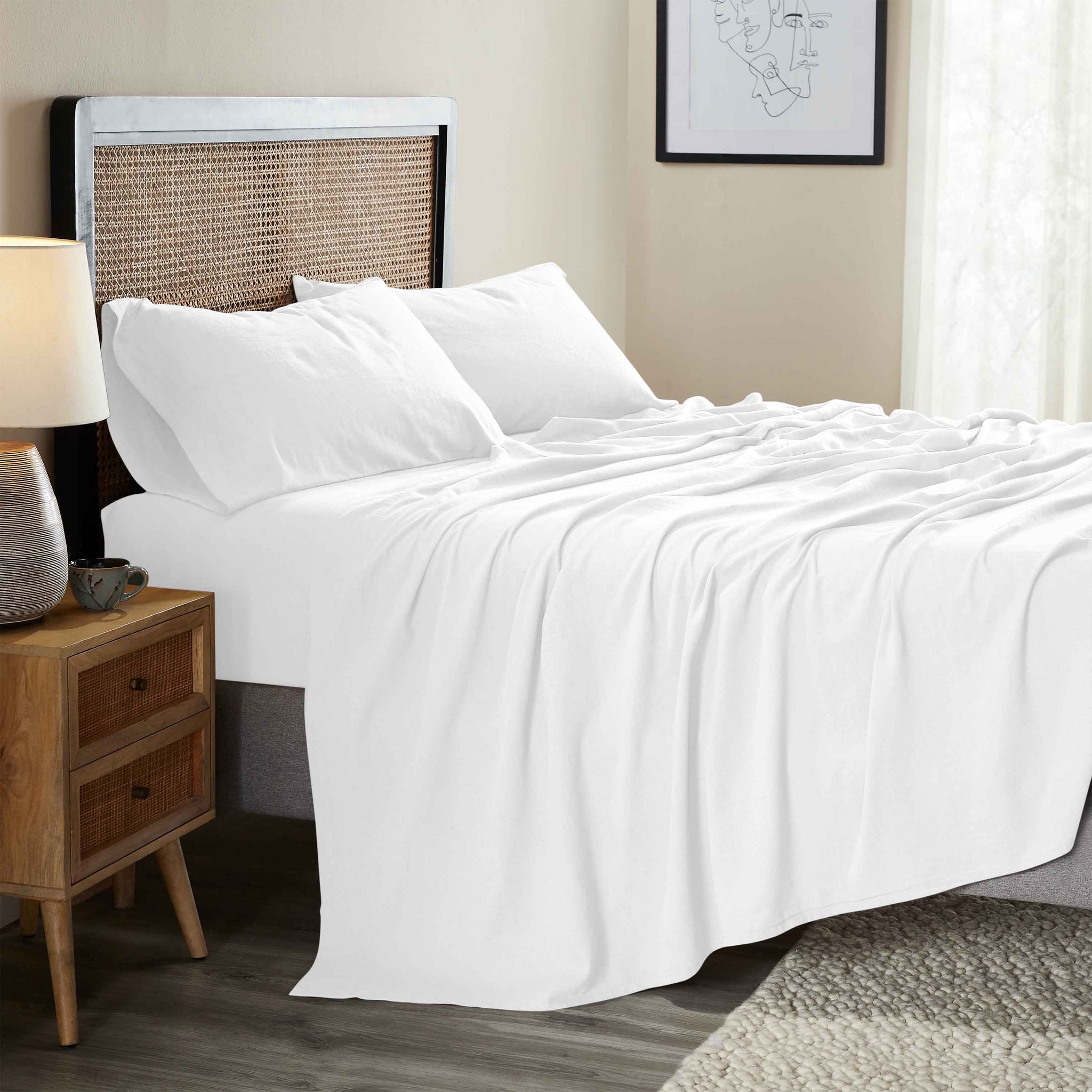 Orion Cotton Linen Garment Washed Deep Pocket Sheet Set