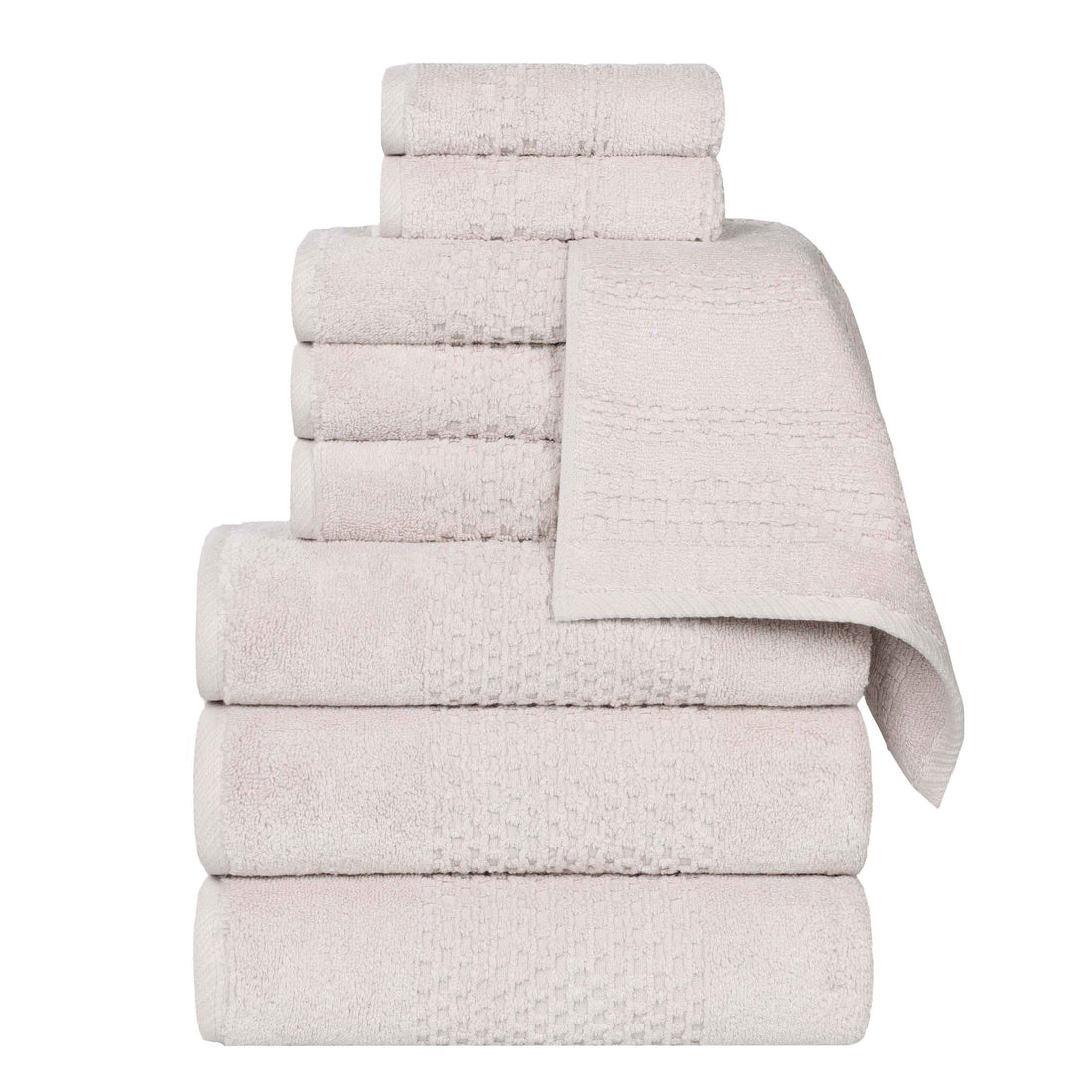 Zero Twist Cotton Towels 9 Piece Playa Waffle