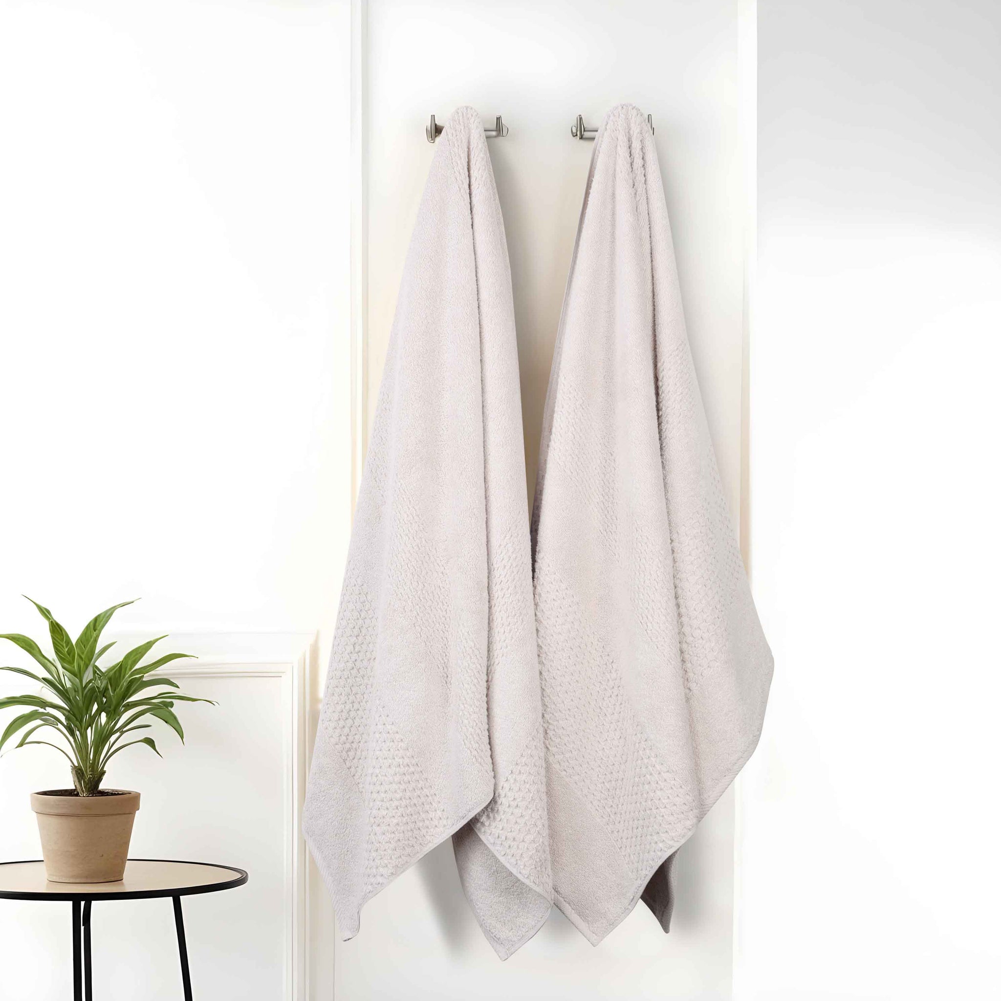 Playa Zero Twist Cotton Solid Waffle Textured Bath Sheets, Set of 2