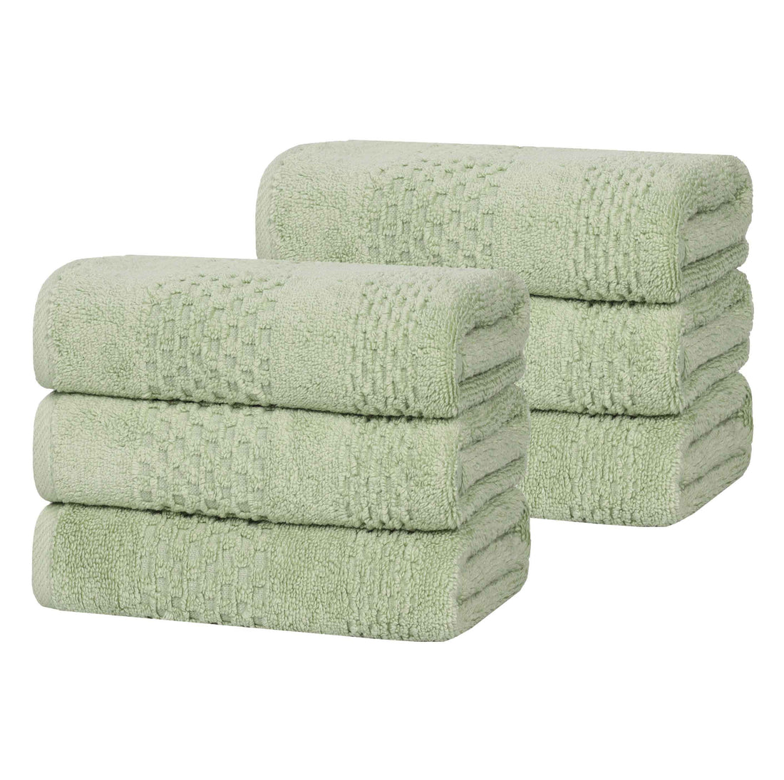 Zero Twist Cotton Waffle Hand Towel Set 6 Piece Playa Collection