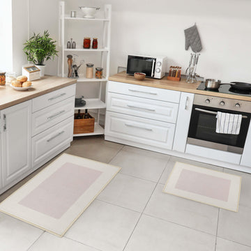 Reno Modern Non-Slip Machine Washable Kitchen & Bath Rug Mat Set