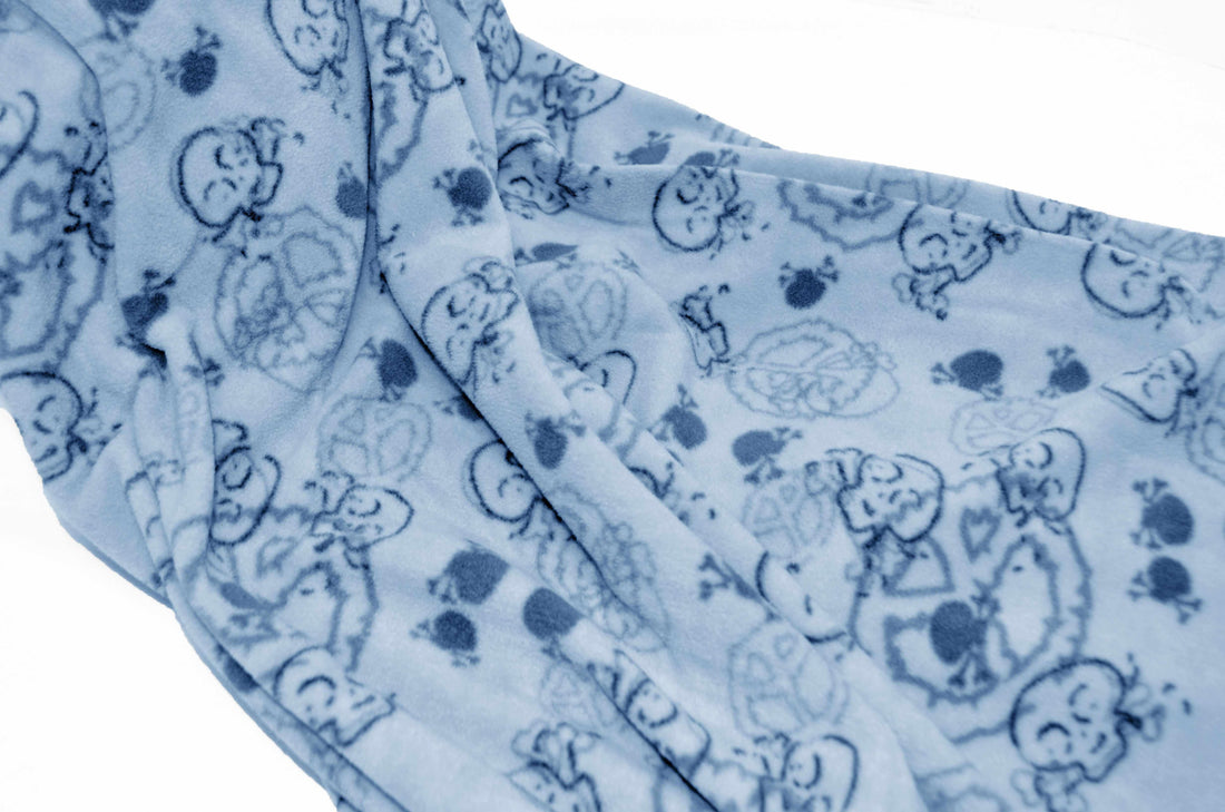 Rock Party Skull and Peace Sign Kids Fleece Throw Blanket