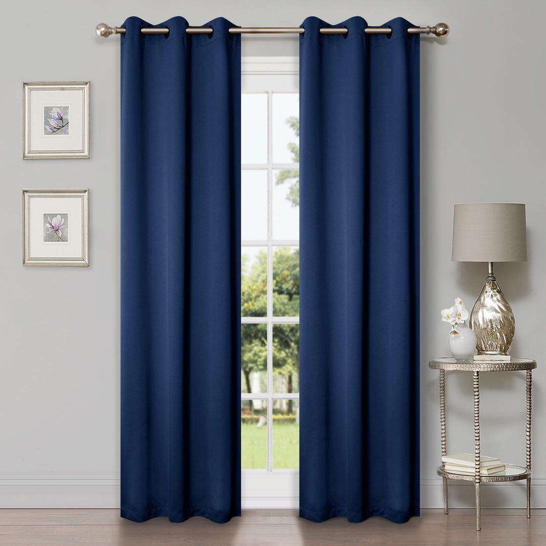 Solid Machine Washable Room Darkening Blackout Curtains, Set of 2