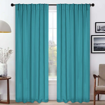 Blackout Window Curtains Solid Room Darkening Back Tab Set of 2 for USA homes