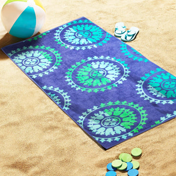 Spinning Wheels Oversized Cotton Beach Towel Set of 2 Piece