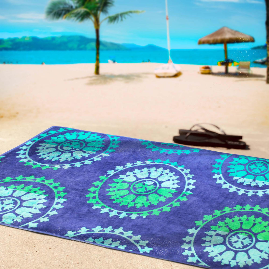 Spinning Wheels Oversized Cotton Beach Towel Set of 2 Piece