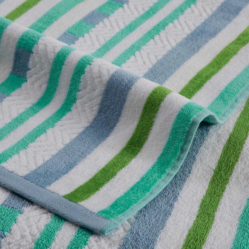 Stripe Oversized Cotton Beach Towel Set of 2 Piece